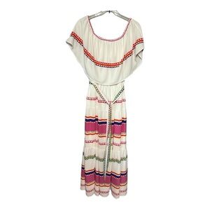 Violet Weekend Off Shoulder Ruffled Tiered Maxi Dress Women’s XL White/Multi